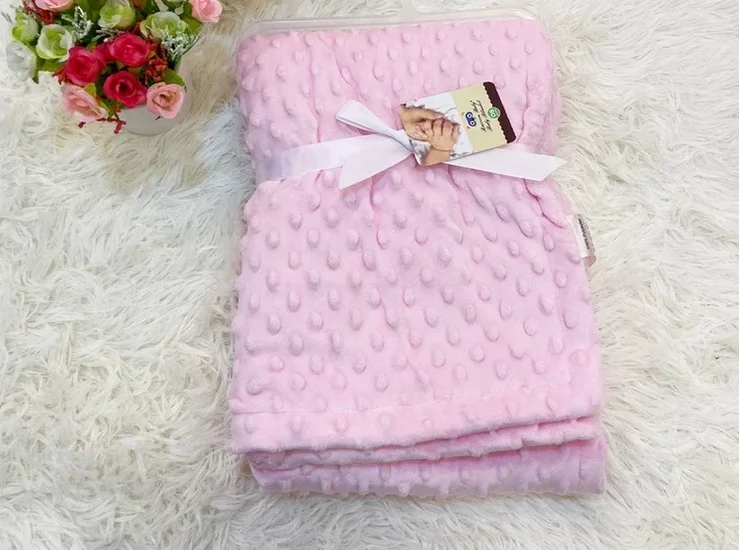 ผ้าห่มดอทขนมิ้งค์ ผ้าห่มนาโน